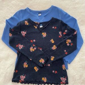Girls Long Sleeve Old Navy Thermal Shirt 2 Pack - size Large (10-12)